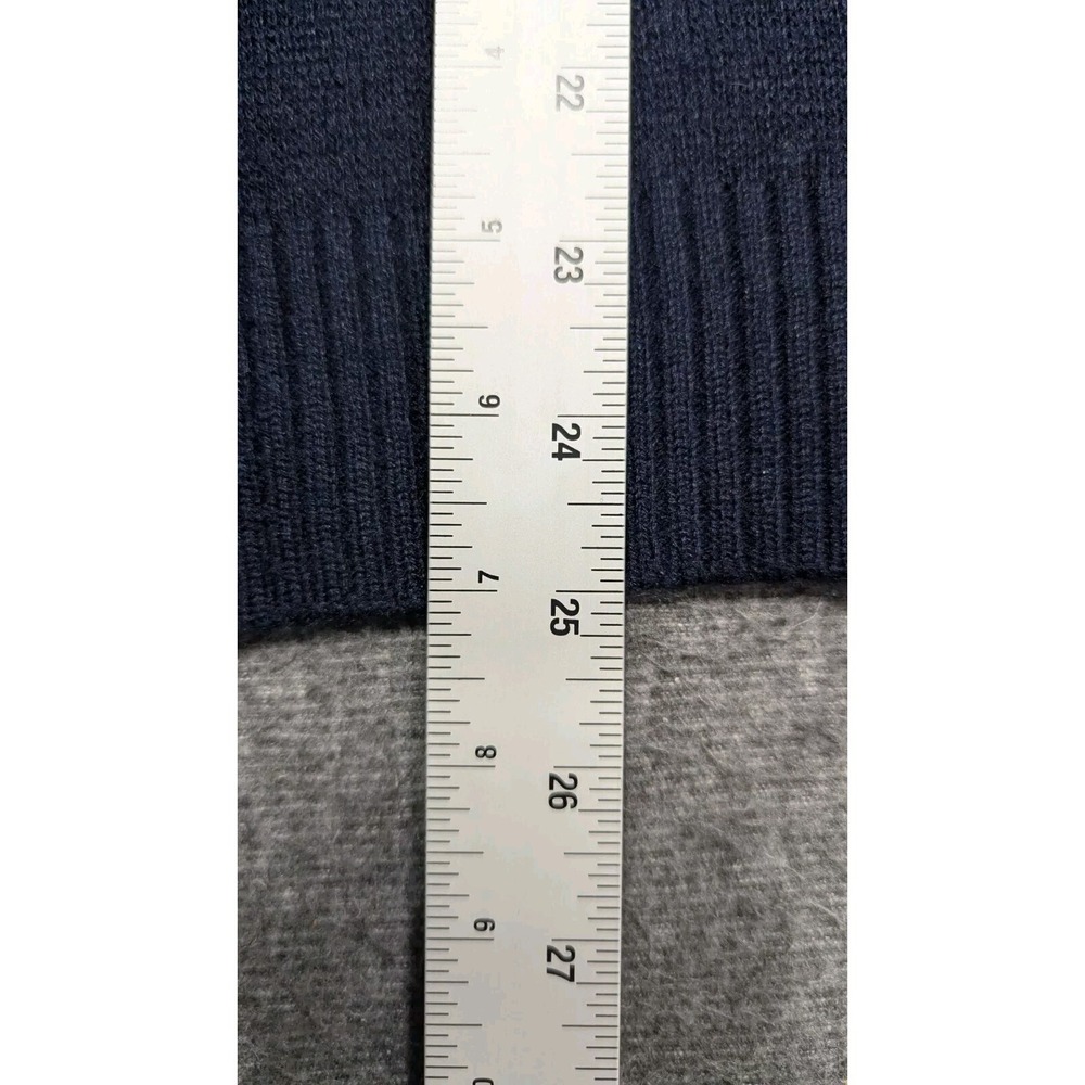 Vtg Sansabelt Sweater Mens Large Blue‎ Grandpa Wool Blend Y2K Preppy Professor - Picture 10 of 11